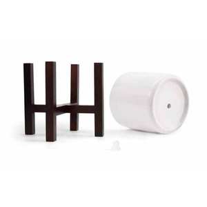 Pot de fleurs en céramique avec support en bois pour plantes d'intérieur/d'extérieur SPT2 - Product Image 1