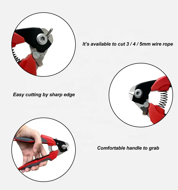 Alat pemotong tangan untuk baja tahan karat 3mm 4mm 5mm pemotong kabel tali kawat