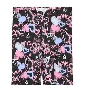 Girls' <b>Black</b> Cotton <b>Leggings</b> Elastic Waist Elastane Soft Stretch Slim Fit <b>Kids</b> Everyday Casual Summer Pants Standard Size - Product Image 4