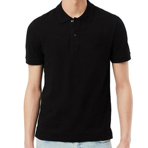 Polo homme noir à manches courtes, décontracté, uni, en tissu respirant, logo personnalisé, OEM ODM disponible - Product Image 6