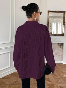 Camisa extragrande para mujer, camisa elegante estilo western, camisa larga para mujer - Product Image 4