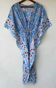 Vestido Kaftán sin Mangas de Algodón con Estampado Tropical, Informal, de Verano, para Mujer, Ropa de Playa, Ropa de Estar por Casa, Naaz Textile - Product Image 3