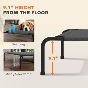 Cuccia rialzata grigia da 60 pollici per cani di taglia grande - Letti resistenti per animali domestici - Product Image 4