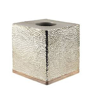 Square Metal Hammered Paper Facial Tissue <b>Box</b> Cover - Product Image 4