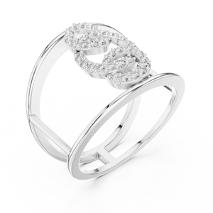 Ensemble de bagues en diamants de laboratoire ETERNAL CIRCLES, or blanc 18 carats plaqué rhodium, taille brillant, certifié, pour fiançailles, soirée, mariage, glamour - Product Image 1