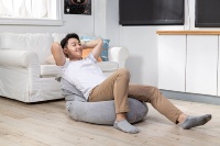 Fauteuil pouf design japonais en velours, triangle, musique Bluetooth, salon, fauteuil paresseux, chaise individuelle compressée sous vide, boîte souple