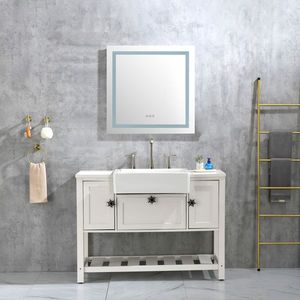 Specchio LED da Parete Intelligente 36x36 Pollici con Retroilluminazione Frontale, Pulsante Touch, Funzione Anti-Appannamento e Memoria - Product Image 2