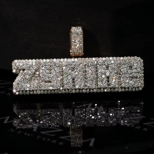 Men Charms Jewelry Iced Out Custom Hip Hop <b>Pendant</b> Lab Diamond 925 Sterling <b>Silver</b> VVS Moissanite Name Letter <b>Initial</b> <b>Pendant</b> - Product Image 1