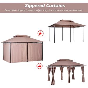 Gazebo con Tetto Ventilato 10x13 Color Kaki, Struttura in Acciaio e Tende per Uso Esterno, Categoria Prodotti Tende da Sole e Pergole - Product Image 5