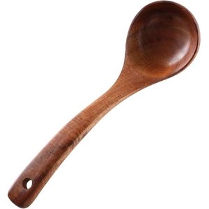 Cuillère en bois massif résistante à la chaleur, ustensile de cuisine de qualité supérieure pour la cuisson, le mélange et le remuage, sûre et adaptée à un usage quotidien - Product Image 1