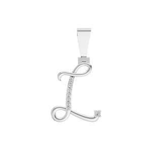 Pendentif en or 14 carats pour femme Aarinya avec initiale calligraphique 'L' en diamant de laboratoire taille brillant certifié IGI - Product Image 5