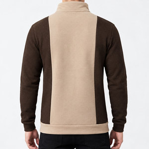 Sweat-shirt décontracté pour homme à col zippé, en molleton de coton de qualité supérieure, manches longues, bords côtelés, coupe moderne et décontractée - Product Image 2
