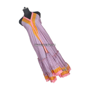 Nuevo Vestido Largo Bohemio Vintage de Seda Sari para Mujer, Cuello en V, Estampado Floral, Vestido de Playa, Vestido de Verano para Mujer, Vestido de Noche Elegante para Dama - Product Image 3