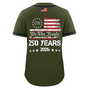 Maillot de baseball américain pour homme, manches courtes, bleu, 100 % polyester, respirant, séchage rapide, personnalisable avec nom d'équipe et patch drapeau - Product Image 6