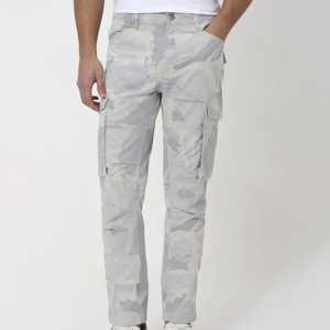 กางเกงคาร์โก้สำหรับผู้ชาย แฟชั่นสตรีทลำลอง สีพื้น หลายกระเป๋า ทรงตรง มีซิป - Product Image 1