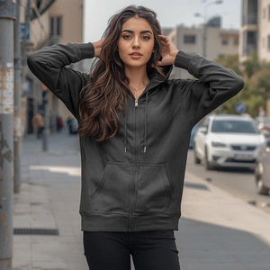 Sudadera con capucha y cremallera de 500 GSM, de algodón grueso y forro polar, con personalización OEM y ODM. - Product Image 4