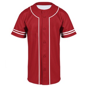 Maillot de baseball pour homme à 6 boutons, fermeture frontale, avec bordure rouge, tenue de sport athlétique, haut de sport urbain - Product Image 5