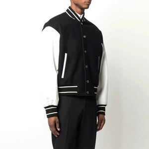 Dernières tendances en matière de vestes varsity pour hommes, col montant en laine personnalisé, logo sur le devant, couleurs personnalisées - Product Image 6