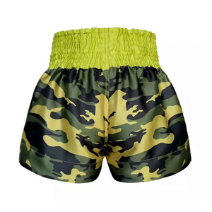 Pantalones Cortos de Muay Thai con Camuflaje, Pantalones de Kickboxing de Satén, Equipo Profesional de Artes Marciales, Pantalones Cortos Personalizados con Sublimación para Equipos - Product Image 2