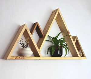 Modern White Interlocking Cube Geometric <b>Square</b> <b>Floating</b> <b>Shelf</b> Single Tier Wood Adjustable Flexible Design Living Room Holder - Product Image 2