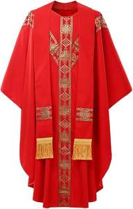 Vêtements liturgiques respirants : Chasuble et étole imprimées, Robe de prêtre chrétien, Soutanes longues unisexe, Personnalisable, Haute qualité, Service OEM - Product Image 4