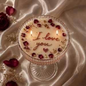 Luxury Romantic Handmade Cocktail Glass <b>Candle</b> Valentine Gift Aesthetic Palm Wax <b>Candle</b> Home Decor for <b>Candles</b> - Product Image 1