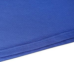 Maillot de sport sans manches bleu, col en V, en polyester, débardeur athlétique pour hommes et femmes, design en maille légère - Product Image 4