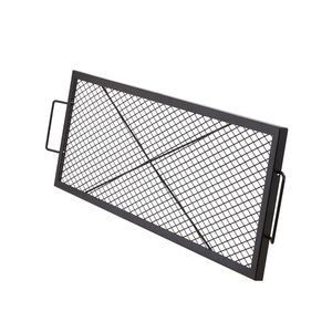 Griglia Rettangolare in Acciaio Resistente per Braciere con Manico di Supporto per Barbecue e Cottura all'Aperto - Product Image 1