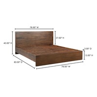 Lit plateforme moderne en bois massif avec tête de lit minimaliste |   Cadre de lit en bois de qualité supérieure pour chambre à coucher