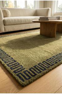 Tapis épais antidérapant en laine tissée à la main avec logo personnalisé, motif géométrique, pour intérieur, maison et commerce - Product Image 3