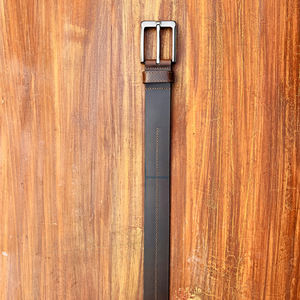 Cinturón de Cuero de Búfalo Premium para Hombre, Color Marrón, Formal, con Hebilla de Latón Sólido, 35 mm, Longitud Personalizable, para Oficina - Product Image 4