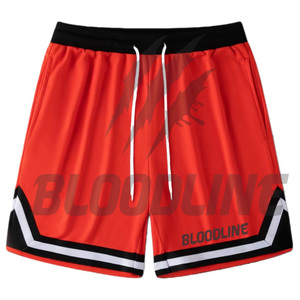 Pantalones Cortos Deportivos Negros para Hombre BLOODLINE, Cintura Elástica Media, Material PU, Estampado de Camuflaje, Secado Rápido, Bolsillos Delanteros, Logotipo - Product Image 3