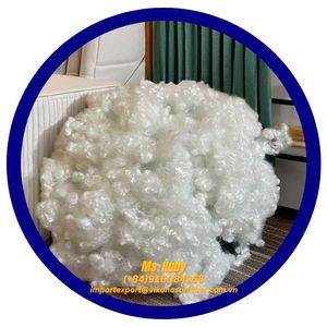 เส้นใยโพลีเอสเตอร์รีไซเคิลคุณภาพสูง 15D HCS สีขาว แบบกลวง ซิลิโคนิซ์  สำหรับวัสดุยัดไส้ - Product Image 4