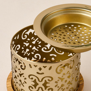 Brass Incense Burner with Wooden Base Aromatic <b>Diffuser</b> for Home Decor All-Season Use - Product Image 2