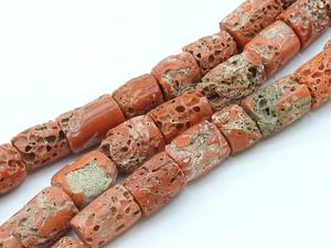 Perles de corail rouge italien - Lisses et polies - Forme cylindrique - 16 pouces 11-12 mm environ - Pierre naturelle - Pour la fabrication de bijoux - Nouveauté - Product Image 5