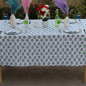 Printed Floral Cotton Linen <b>Tablecloth</b> Outdoor Classic Washable Table Linen for Daily Use Eco-Friendly Customizable Table Linen - Product Image 1