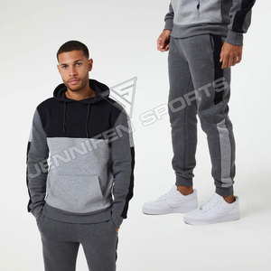 ชุดวอร์มแฟชั่นสตรีทแวร์ผู้ชายคุณภาพสูงแบบขายส่ง 2 ชิ้น ผ้าฝ้าย 100% แบบเรียบ มีเชือกผูกเอว - Product Image 2