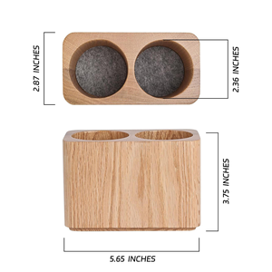 Porte-stylos et porte-crayons en bois massif de chêne moderne à deux compartiments pour bureau, maison, école, organisateur de fournitures de bureau - Product Image 4