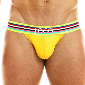 Culotte string sexy en fibre de bambou confortable pour homme avec poche de maintien respirante et logo classique – Sous-vêtements masculins en bambou - Product Image 6