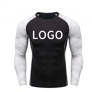 T-shirt de compression athlétique respirant à manches longues pour homme, imprimé numériquement, séchage rapide, pour adultes, fourniture OEM - Product Image 1