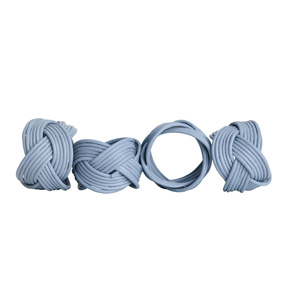 Porte-serviettes en osier bicolore style frais pour la décoration de table, anneau à serviettes tissé à la main en fibres naturelles, vaisselle en fibre naturelle - Product Image 4