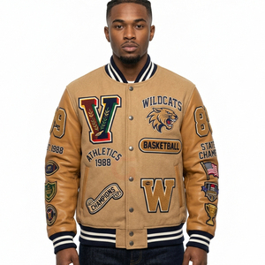 Chaqueta Universitaria Estilo Casual al Mejor Precio, Chaqueta Varsity con Logotipo Personalizado, Bordado de Lana, Invierno, Talla Grande, Chaqueta Bomber Varsity de Béisbol - Product Image 6
