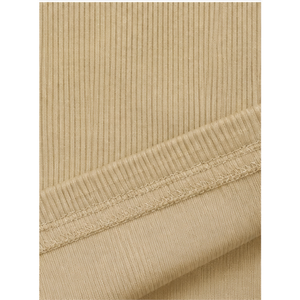 Camiseta de Mujer, Cuello Redondo, Manga Corta Abullonada, Corte Holgado, Color Beige Dorado, WTS-0154 - Product Image 6