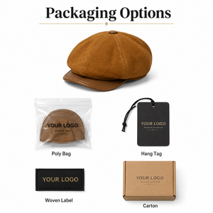 MEGAMAPLE A010607 Chapeau d'hiver unisexe en cuir de mouton imperméable, style décontracté, octogonal, casquette de peintre, casquette de newsboy, 58-60CM - Product Image 3