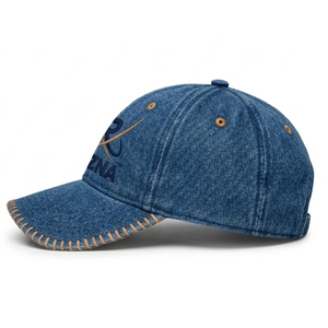 Gorra de Béisbol RIZNA de Mezclilla, 6 Paneles, Ajustable, Unisex, Casual, con Logotipo Bordado en 3D en el Panel Frontal, Azul, de Algodón, con Hebilla Metálica - Product Image 3