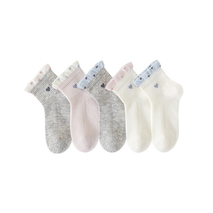 Calcetines para niñas, calcetines cortos finos de primavera y verano para niños, calcetines de princesa de encaje de estilo coreano, calcetines de malla sin costuras para niñas - Product Image 1