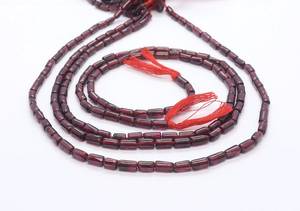 Cuentas de granate rodolita natural AAA en forma de tubo liso, 4x6 mm, granate rojo, cuentas sueltas lisas en forma de tubo, 15 pulgadas, para la fabricación de joyas. - Product Image 2