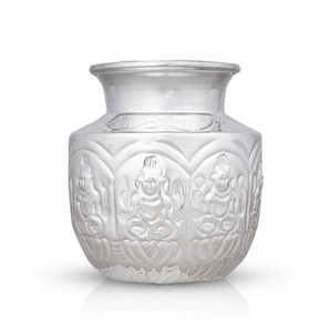 Olla kalash Lota de latón con borde ancho y líneas elegantes para rituales de ofrenda de agua bendita, disponible a precios de mayorista. - Product Image 4