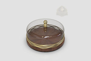 Caja de Pastel de Lujo Ecológica Personalizada con Tapa de Metal y Madera, Soporte Dorado para Exhibición de Postres, para Fiestas y Uso Doméstico, Palestina, Israel - Product Image 6