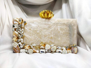 Buy Bridal Resin <b>Clutch</b> for Women, Indian <b>Clutch</b> With Embellishments, Hand <b>Clutch</b> for Wedding Party Gift and <b>Brides</b> - Product Image 1